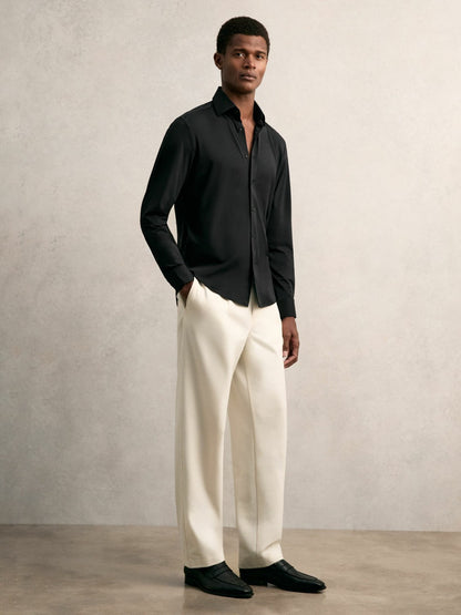 Reiss Long-Sleeve Travel Shirt in Black