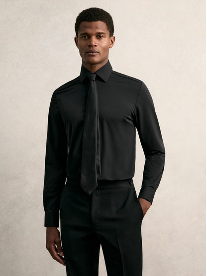 Reiss Long-Sleeve Travel Shirt in Black