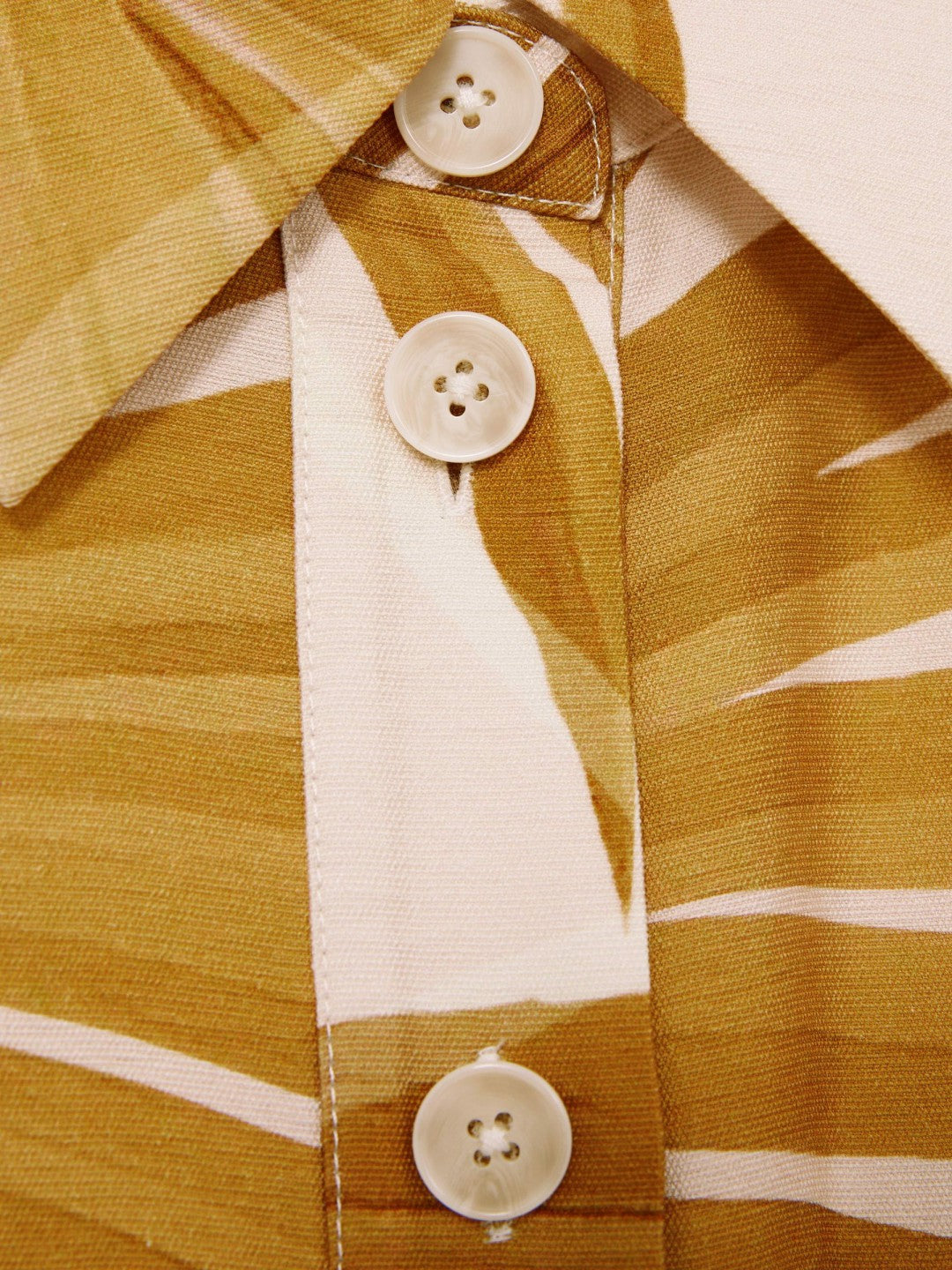 Reiss Palm Print Belted Playsuit in Neutral