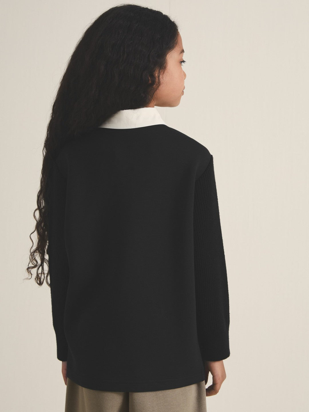 Reiss 4-9 yrs  | Les 100 Ciels Polo Sweatshirt in Black