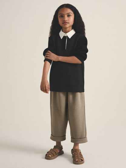 Reiss 4-9 yrs  | Les 100 Ciels Polo Sweatshirt in Black