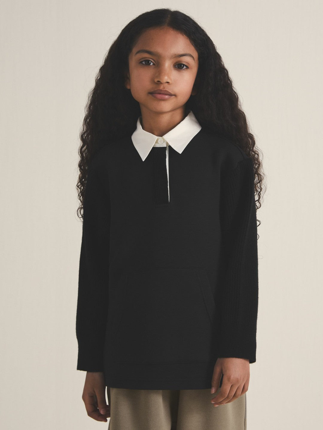 Reiss 9-13 yrs  | Les 100 Ciels Polo Sweatshirt in Black