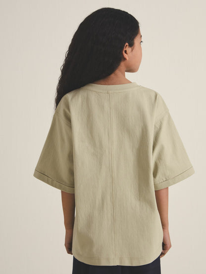 Reiss 4-9 yrs  | Les 100 Ciels Oversize T-Shirt in Sage