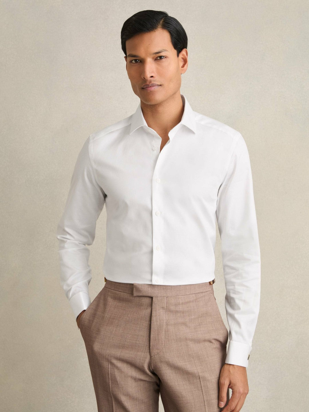 Reiss Slim Fit Slim-Fit Cotton-Sateen Shirt in White