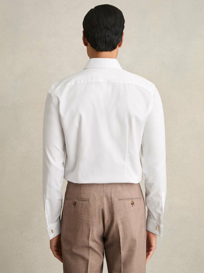 Reiss Slim Fit Slim-Fit Cotton-Sateen Shirt in White