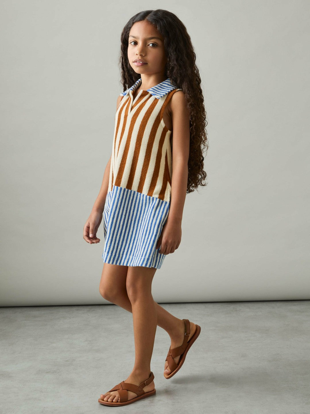 Reiss 4-9 yrs Towelling Stripe Dress in Multi