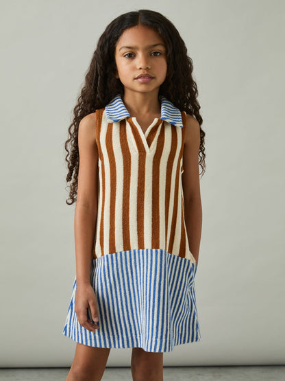 Reiss 4-9 yrs Towelling Stripe Dress in Multi