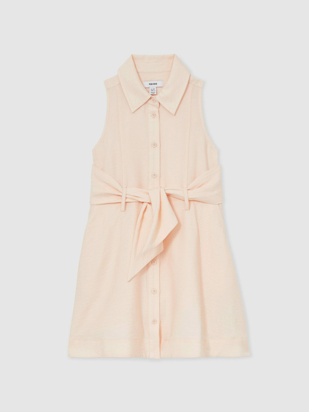Reiss 9-13 yrs Tie-Waist Collared Dress in Pink