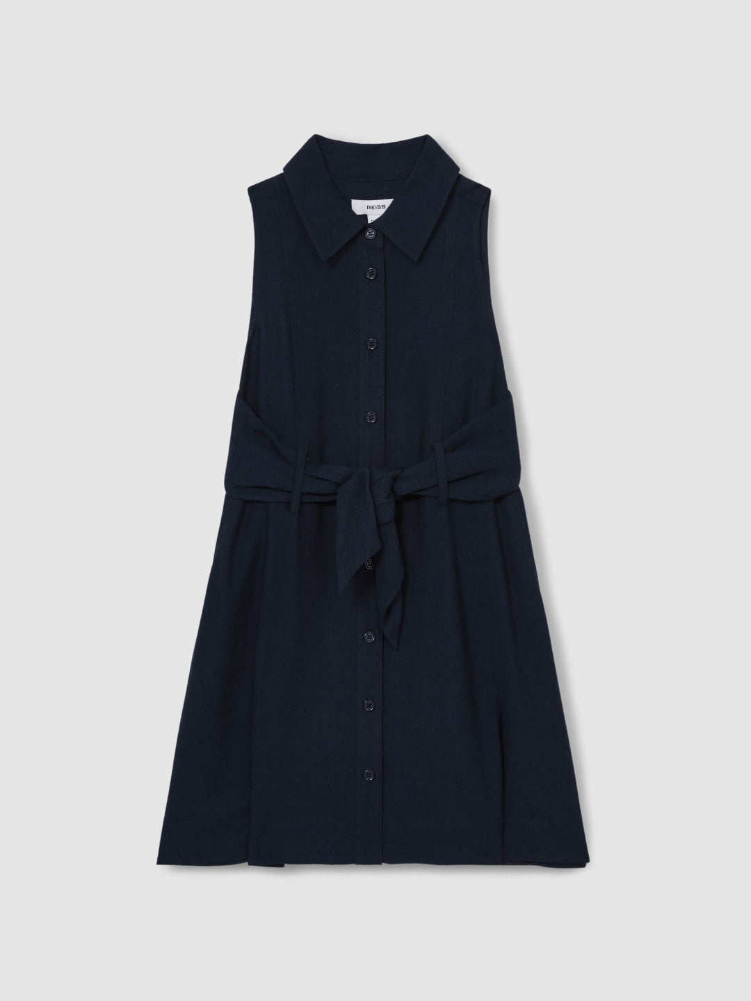 Reiss 4-9 yrs Tie-Waist Collared Dress in Blue
