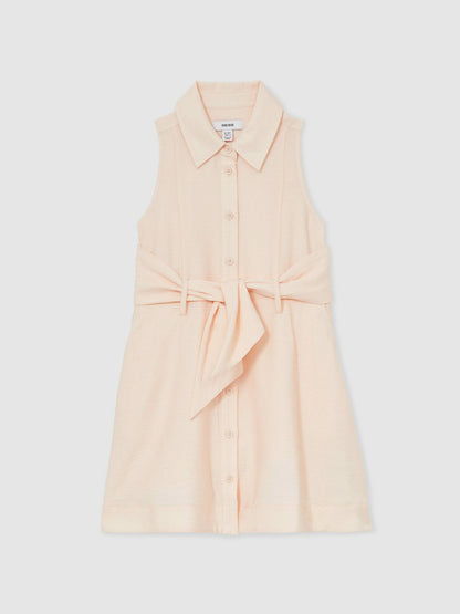 Reiss 4-9 yrs Tie-Waist Collared Dress in Pink
