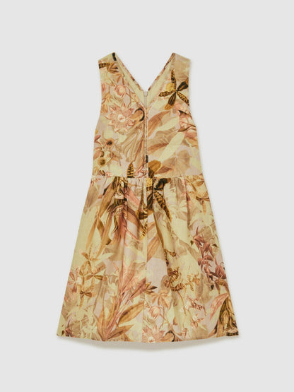 Reiss 4-9 yrs  | NYBG Floral-Print Midi Dress in Khaki