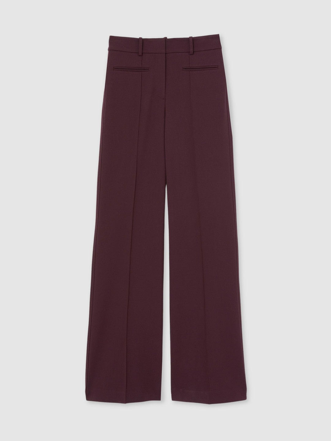 Reiss Petite High Rise Flared Trousers in Burgundy