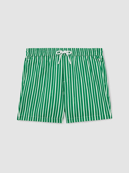 Reiss | Ché Stripe Swim Shorts in Green/White