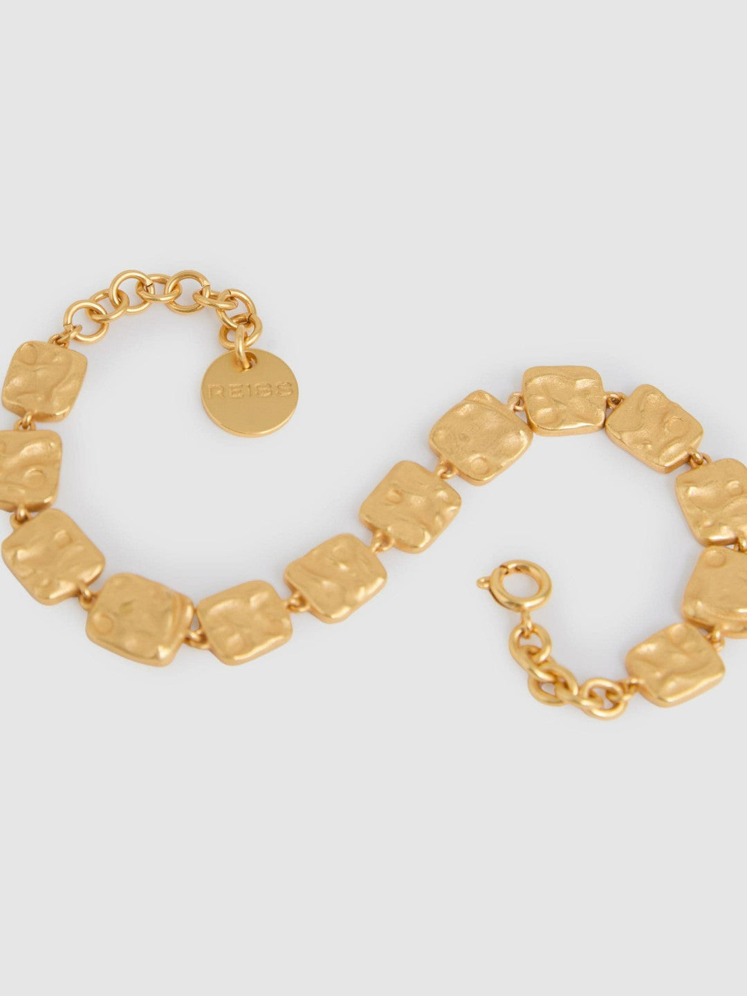 Reiss Molten Square Bracelet in Gold Tone
