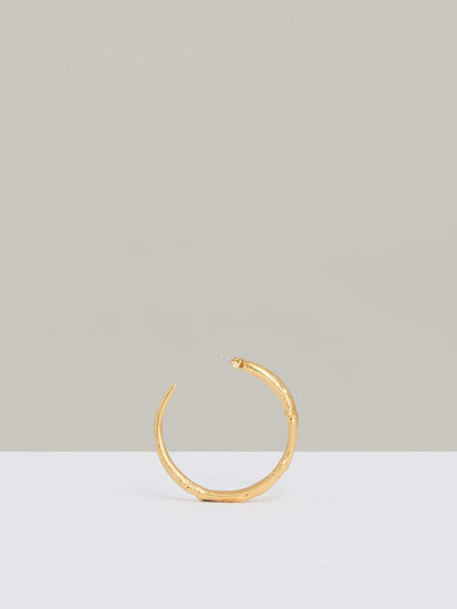 Reiss Molten Hoop Earrings in Gold Tone