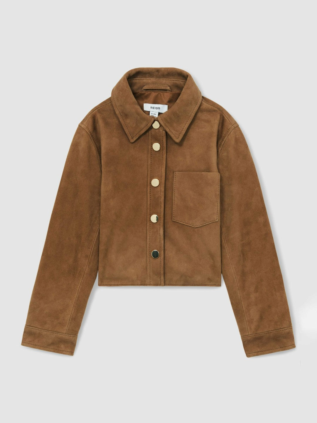 Reiss 4-9 yrs Suede Cropped Jacket in Tan