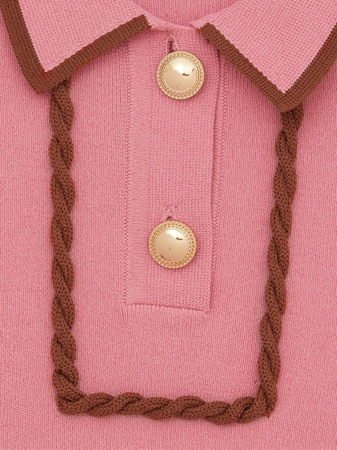 Reiss 3-9 yrs Twist-Piped Knitted Dress in Pink