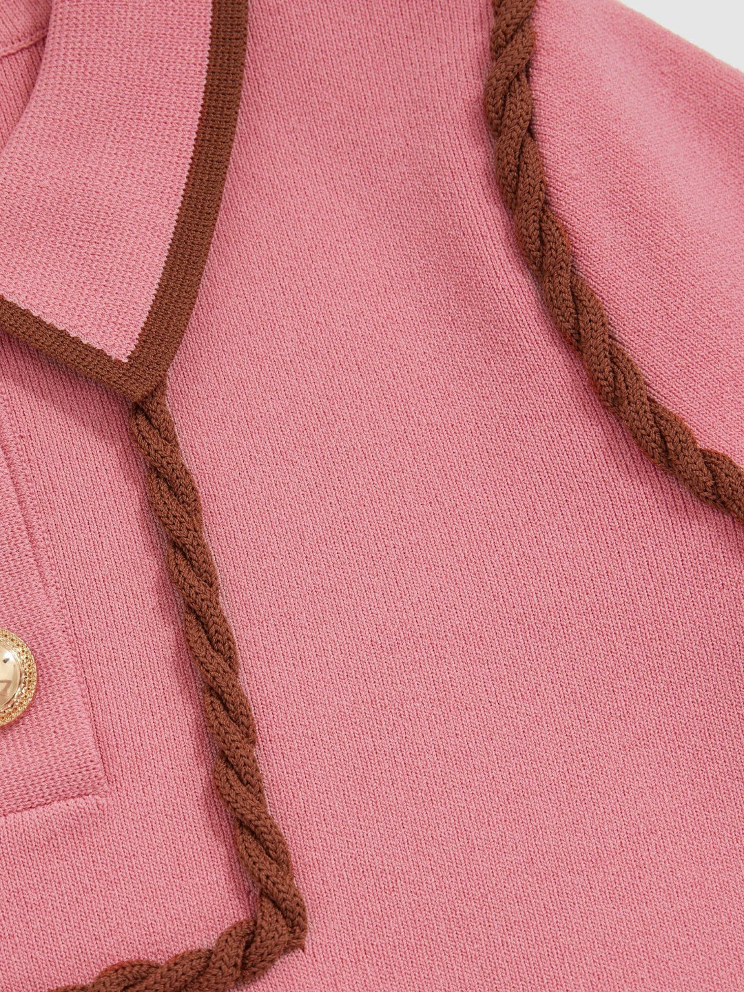 Reiss 3-9 yrs Twist-Piped Knitted Dress in Pink