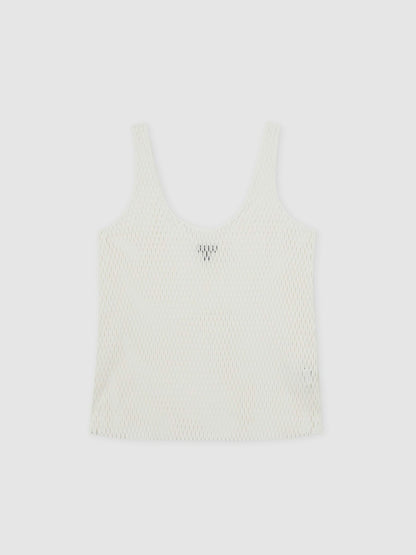 Reiss Atelier Laser-Cut Vest Top in Cream