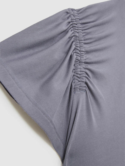Reiss Modal Blend Ruched Jersey Dress in Grey