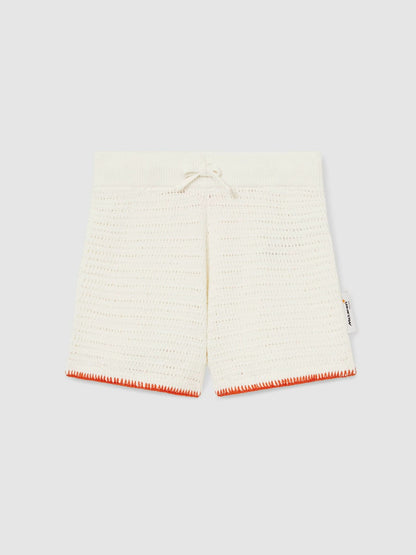 Reiss 13-14 yrs McLaren F1 Team Crochet Shorts in Off White/Orange