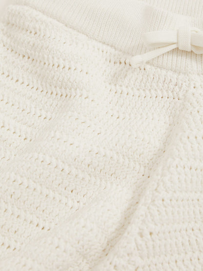 Reiss 9-13 yrs McLaren F1 Team Crochet Shorts in Off White/Orange