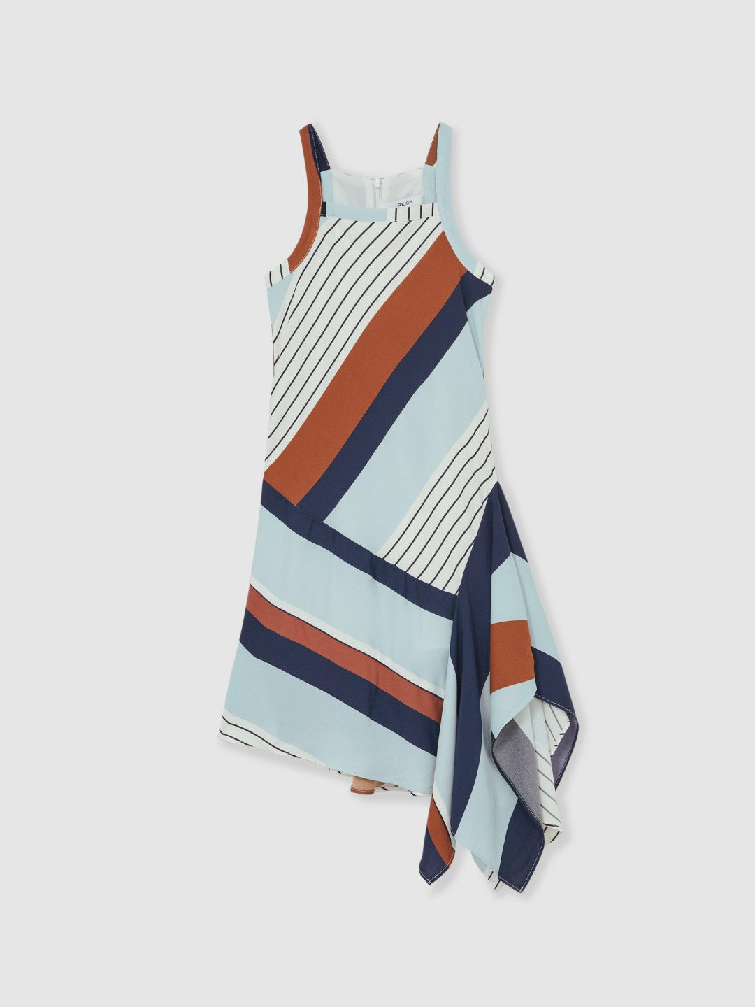 Reiss 9-13 yrs Stripe-Print Handkerchief Dress in Blue Print