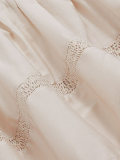 Reiss Shirred Ruffle Hem Mini Dress in Neutral