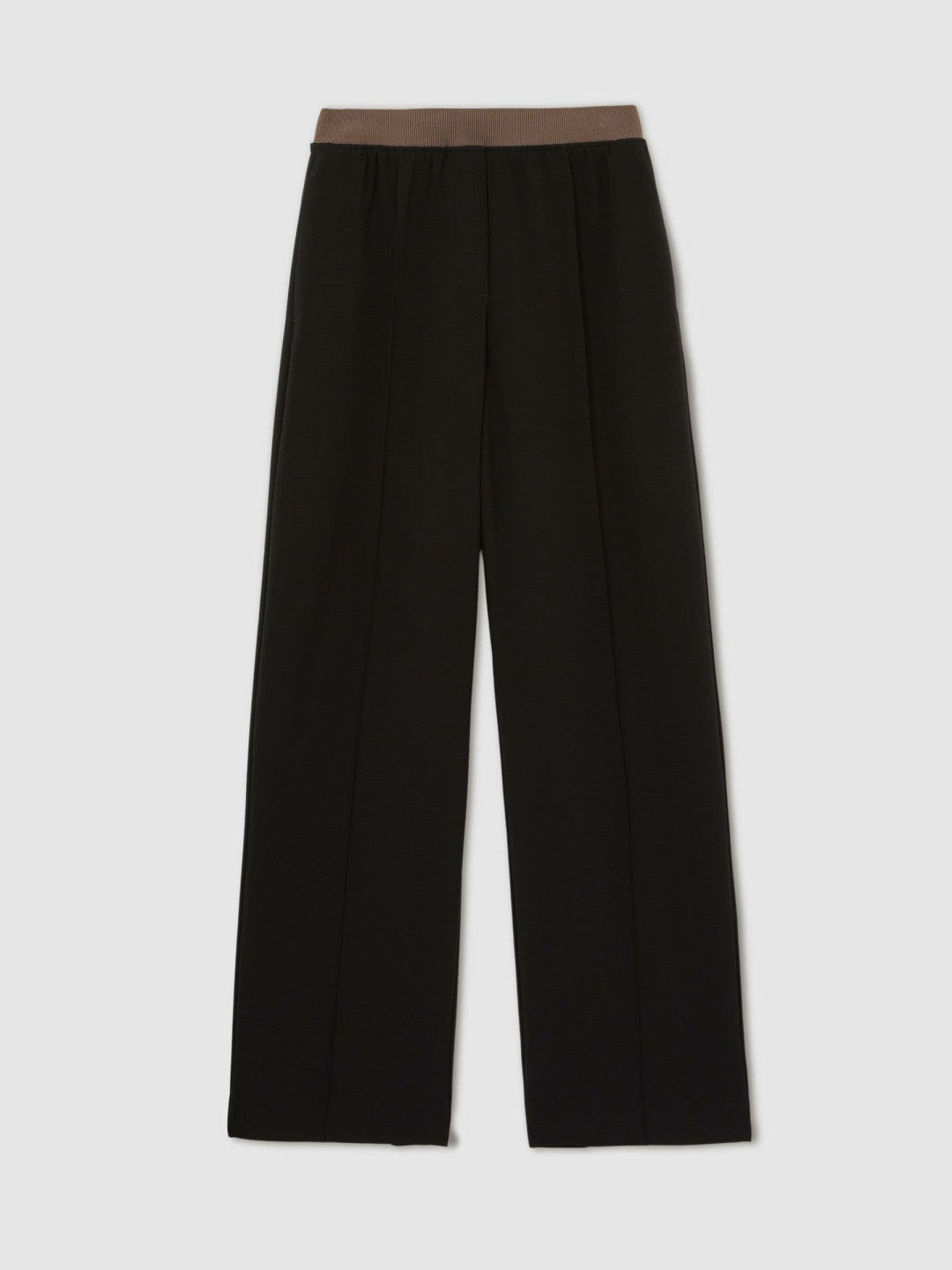 Reiss Petite Wide-Leg Elasticated-Waist Trousers in Black