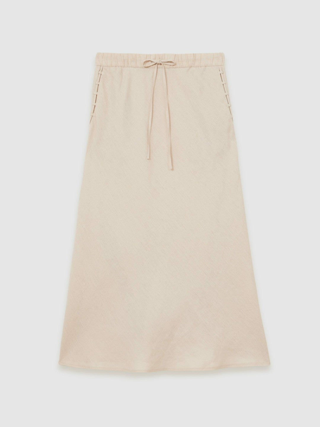 Reiss Slip Midi Skirt in Neutral