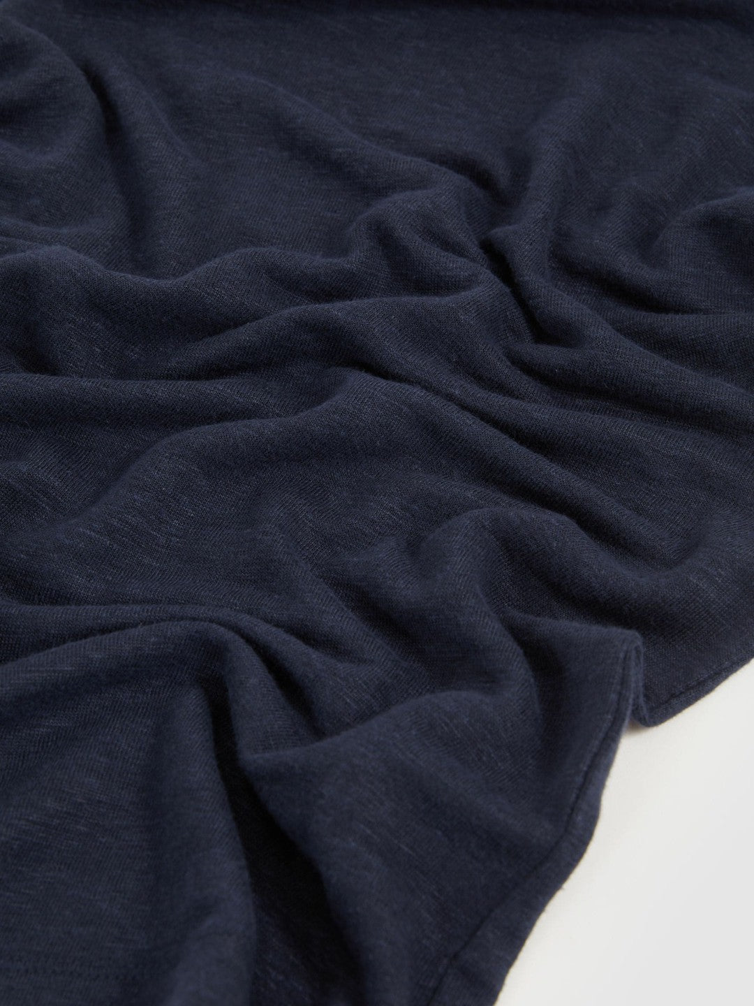 Reiss Linen Cap-Sleeve T-Shirt in Navy