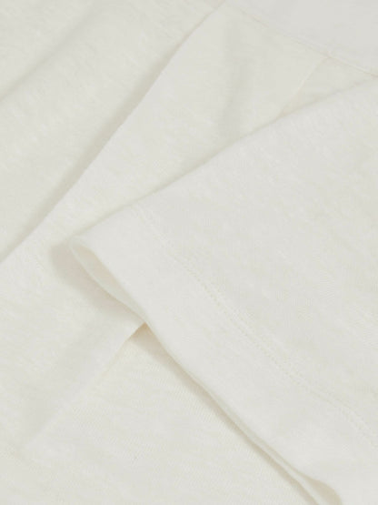 Reiss Linen V-Neck T-Shirt in White