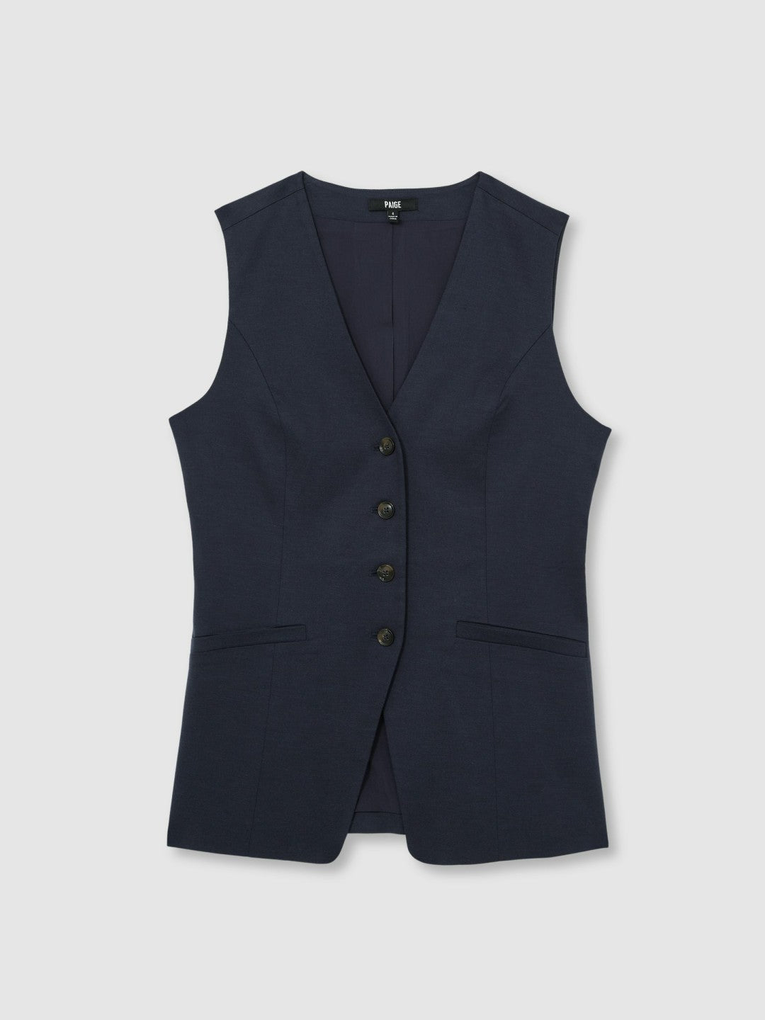 Reiss Paige Button-Through Vest in Dark Ink Blue