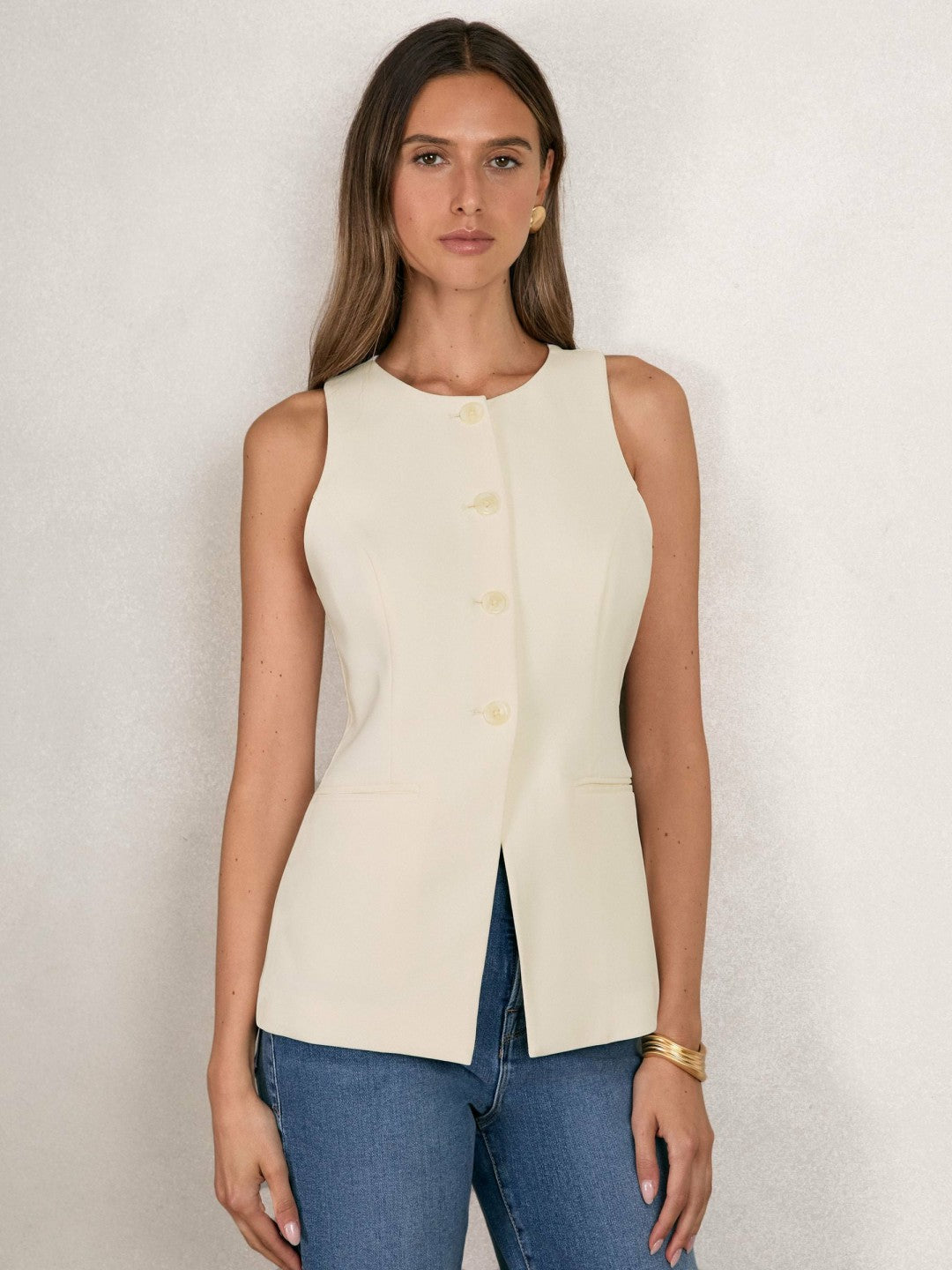 Reiss Luxe Suiting Vest in Cream