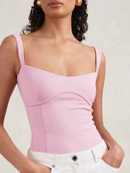 Reiss Good American Scuba Sweetheart Bodysuit in Light Pink