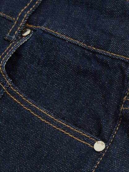 Reiss Paige Wide Leg Pintuck Jeans in Anais Blue