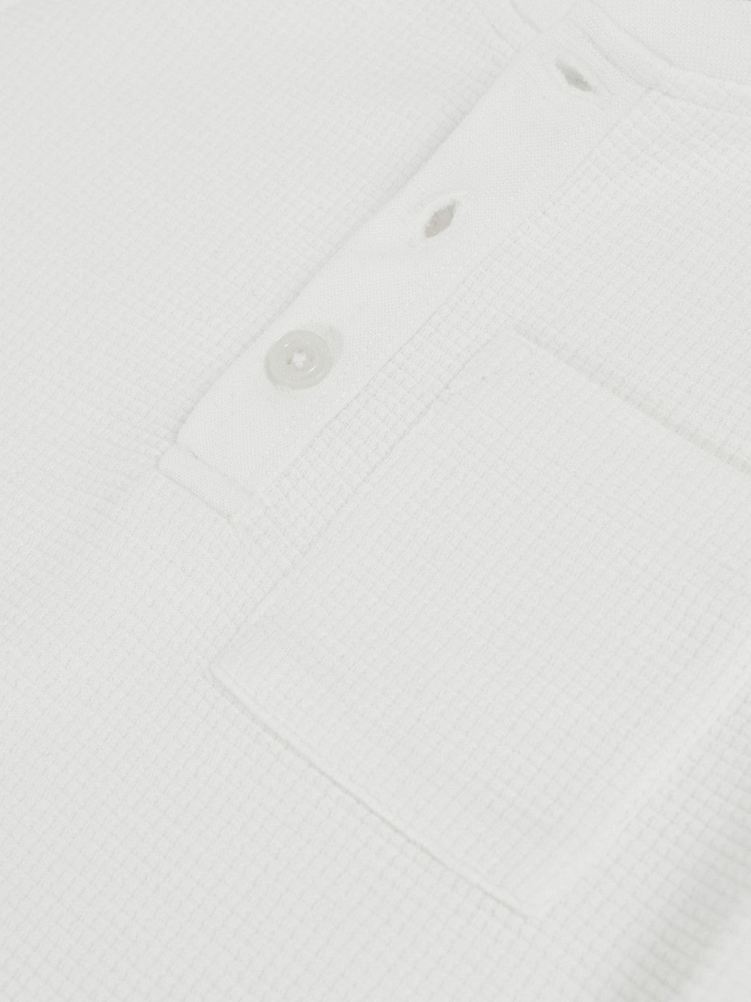 Reiss 13-14 yrs Cotton-Blend Waffle Henley T-Shirt in White