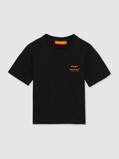 Reiss 3-9 yrs Unisex Fit Oversized McLaren F1 Team Tyre T-Shirt in Black