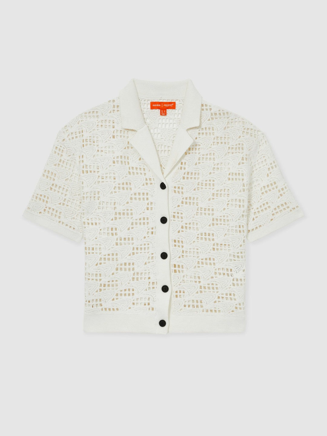 Reiss McLaren F1 Team Speedmark Crochet Shirt in White