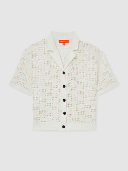 Reiss McLaren F1 Team Speedmark Crochet Shirt in White