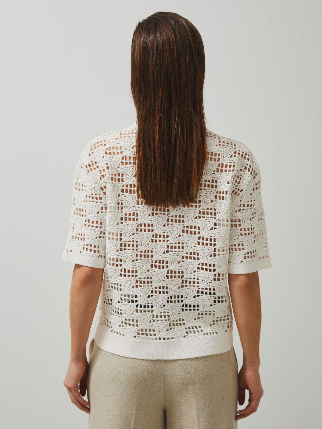 Reiss McLaren F1 Team Speedmark Crochet Shirt in White