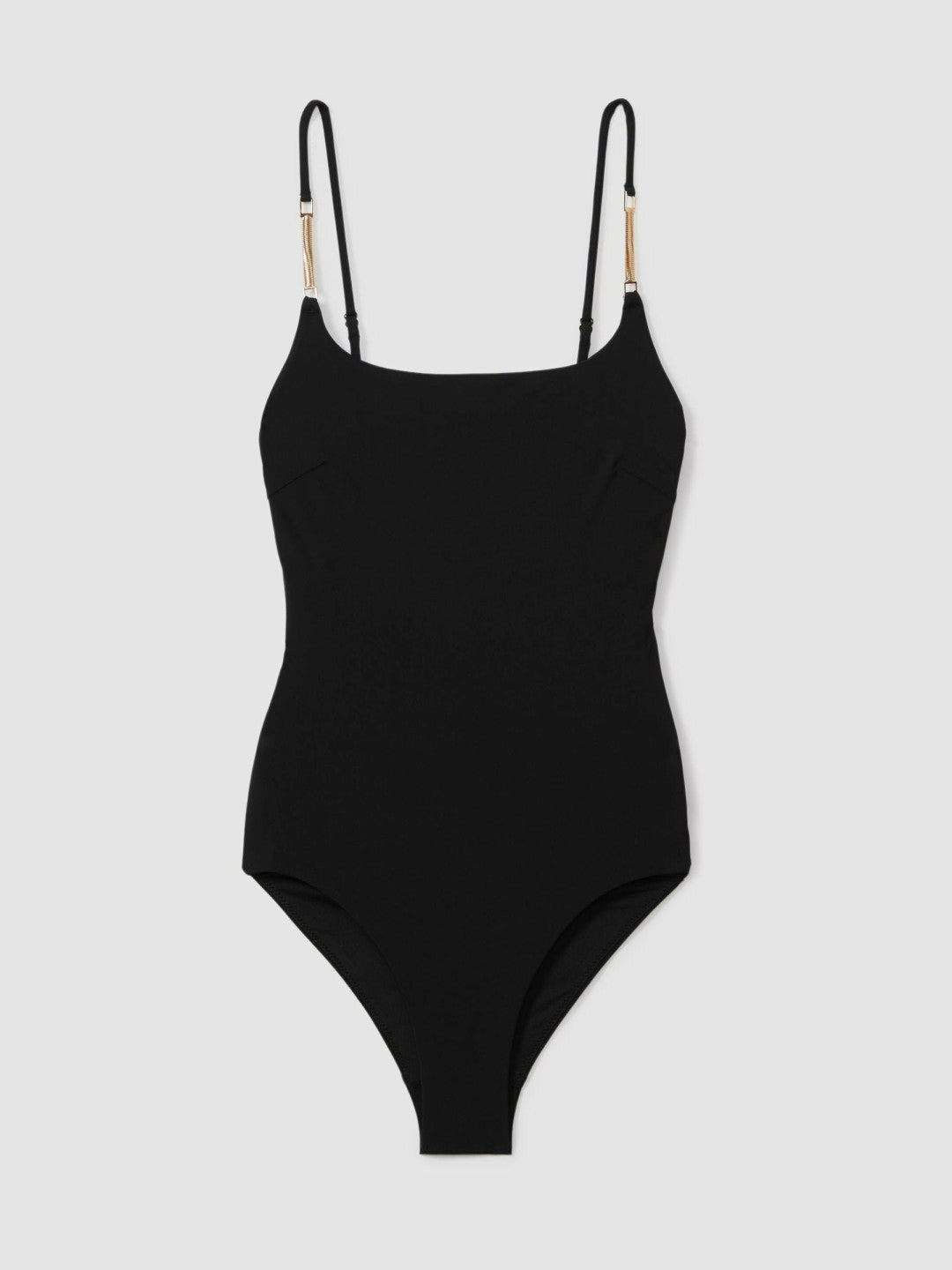 Reiss Hardware-Strap Cut-Out Swimsuit in Black
