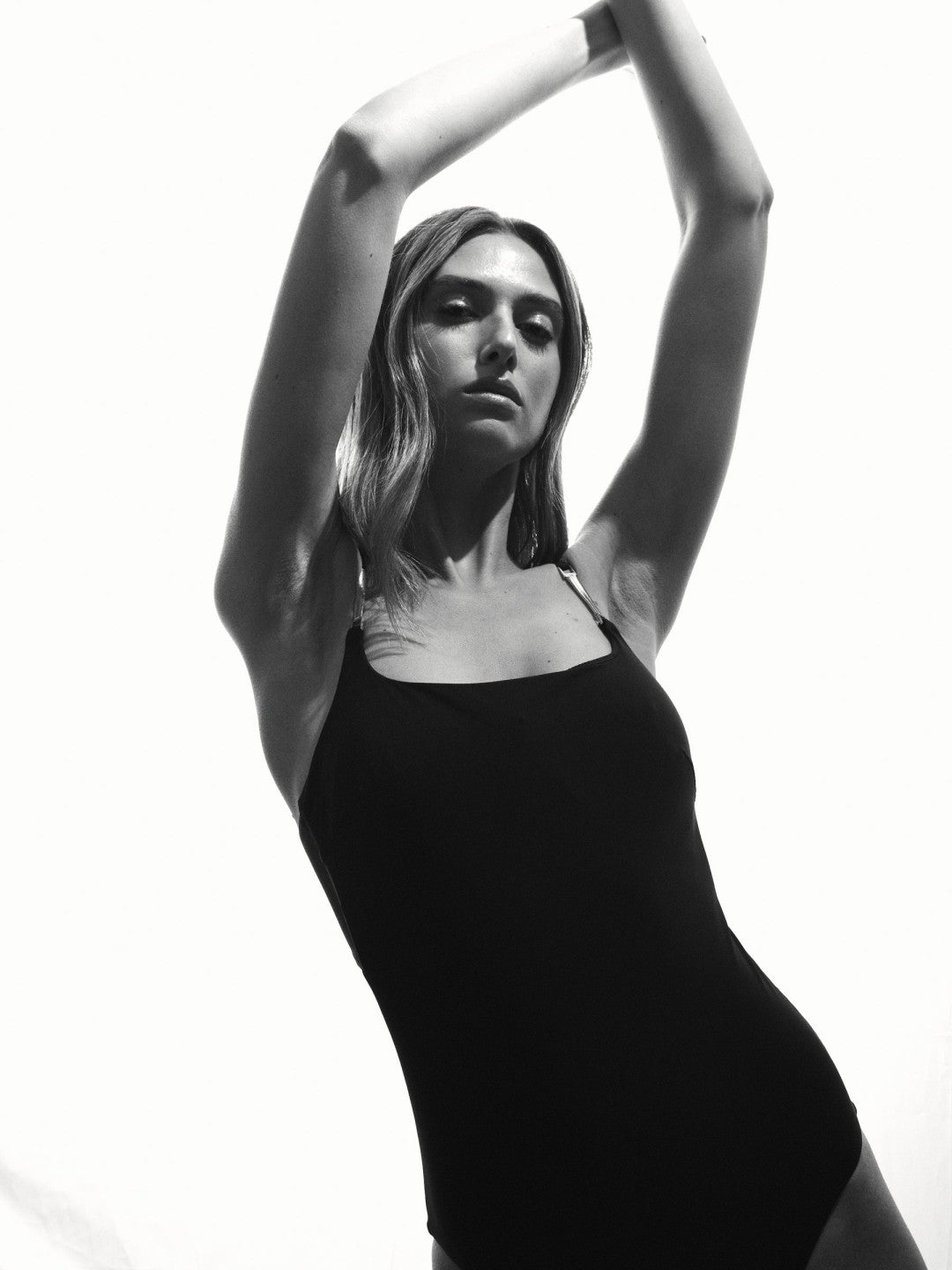 Reiss Hardware-Strap Cut-Out Swimsuit in Black