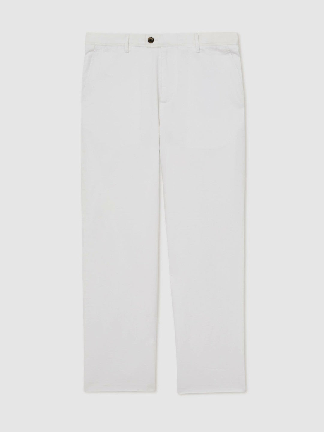 Reiss Cotton-Linen Relaxed-Fit Trousers in White