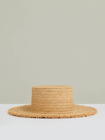 Reiss Straw Boater Hat in Natural