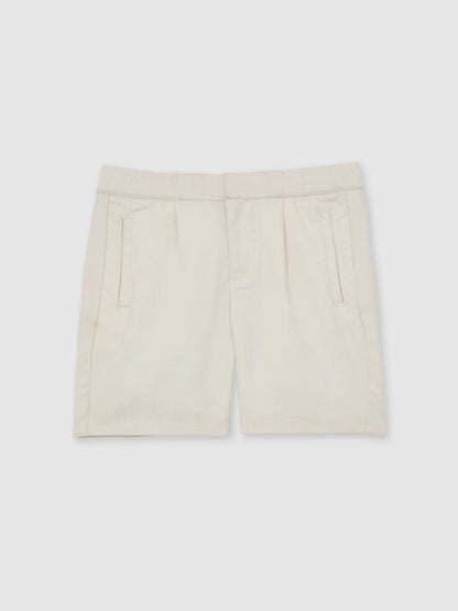 Reiss 3-9 yrs Relaxed Drawstring Shorts in Off White