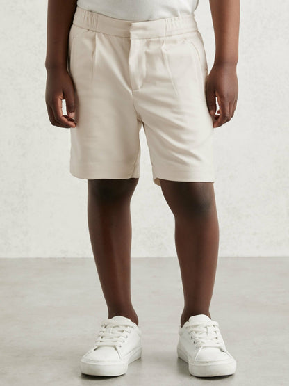 Reiss 3-9 yrs Relaxed Drawstring Shorts in Off White