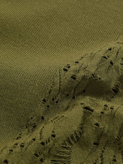 Reiss Lace-Knit Detail One-Shoulder Bodysuit in Green