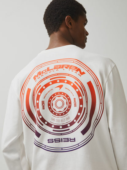 Reiss Unisex Fit McLaren F1 Team Tyre-Print T-Shirt in White