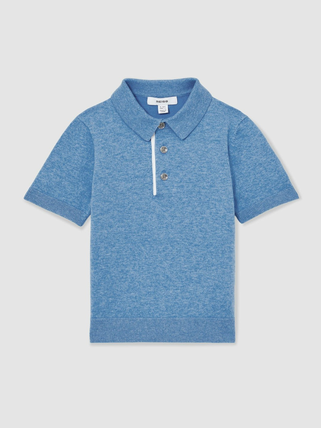 Reiss 3-9 yrs Contrast Placket Polo Shirt With Cotton in Blue